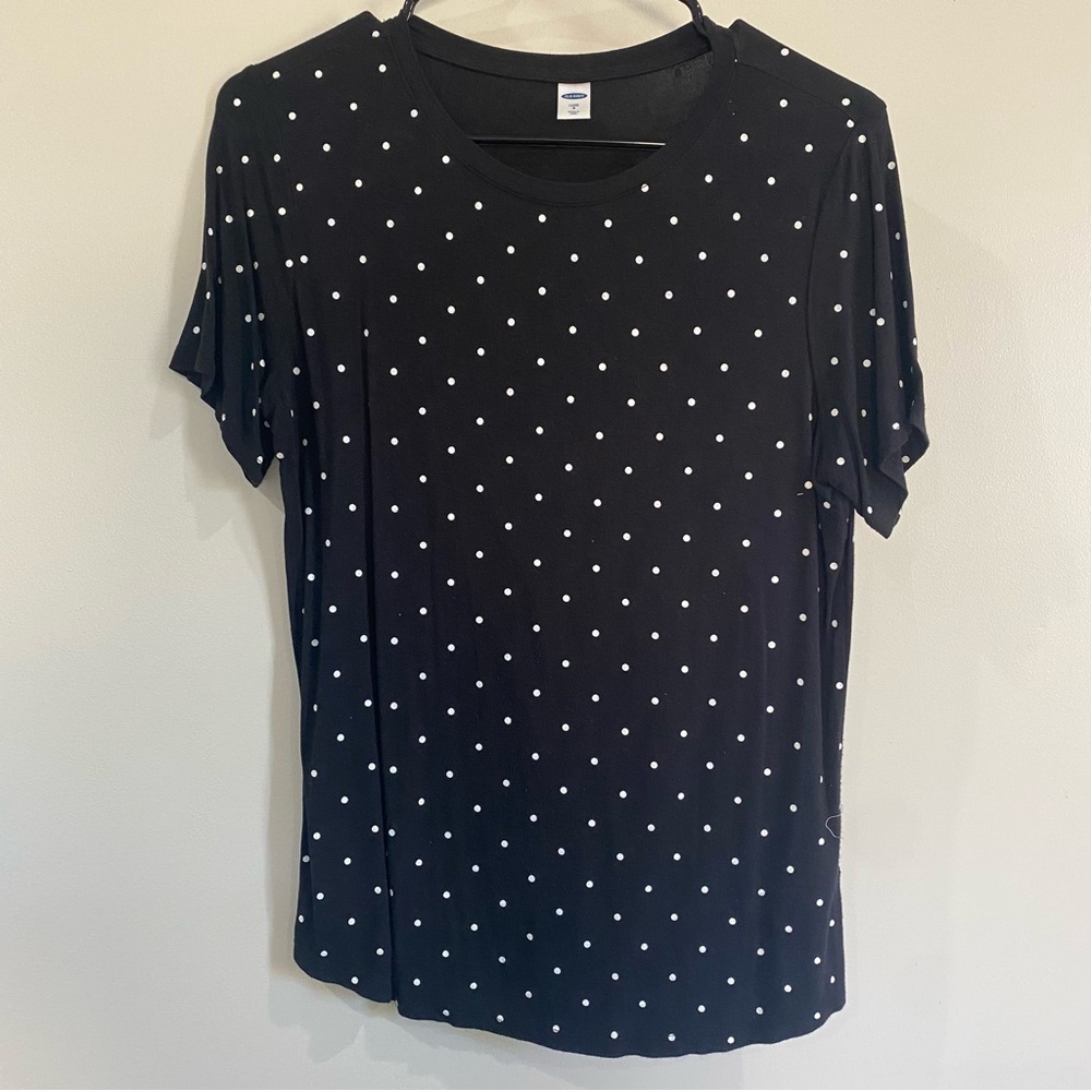 Black Polka Dot Women's Top
